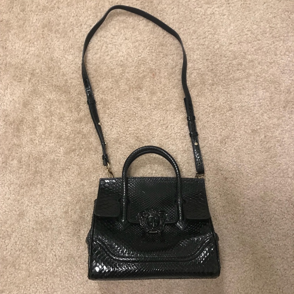 Versace Python Palazzo Empire Bag, Black